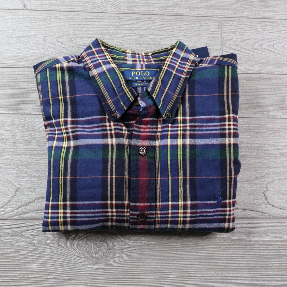 NEW Polo Ralph Lauren Flannel Shirt Men's Size Large Pony Logo Long Sleeve NWT